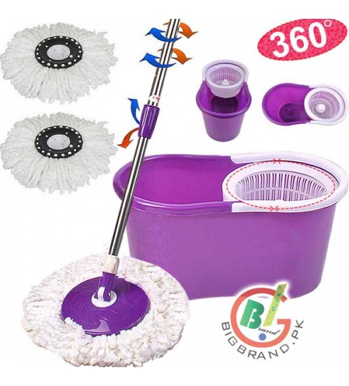 2 Heads Microfiber 360 Spin Magic Mop Bucket in Pakistan